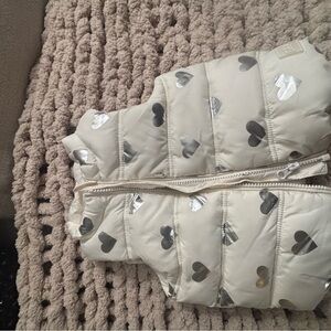 GAP Cream Heart Pattern Kids Vest